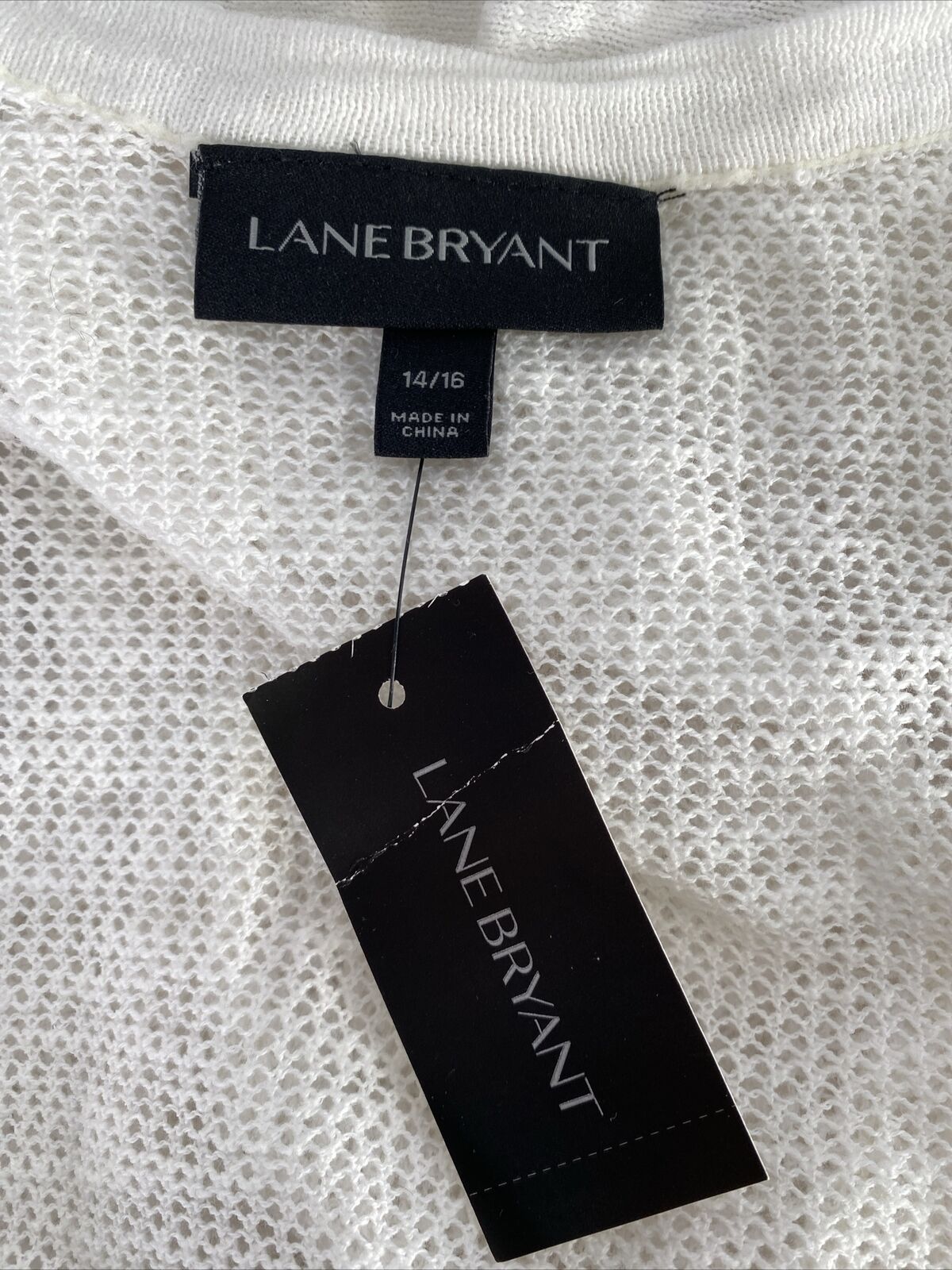 NEW Lane Bryant Women's White Think Knit 3/4 Sleeve Cardigan - 14/16