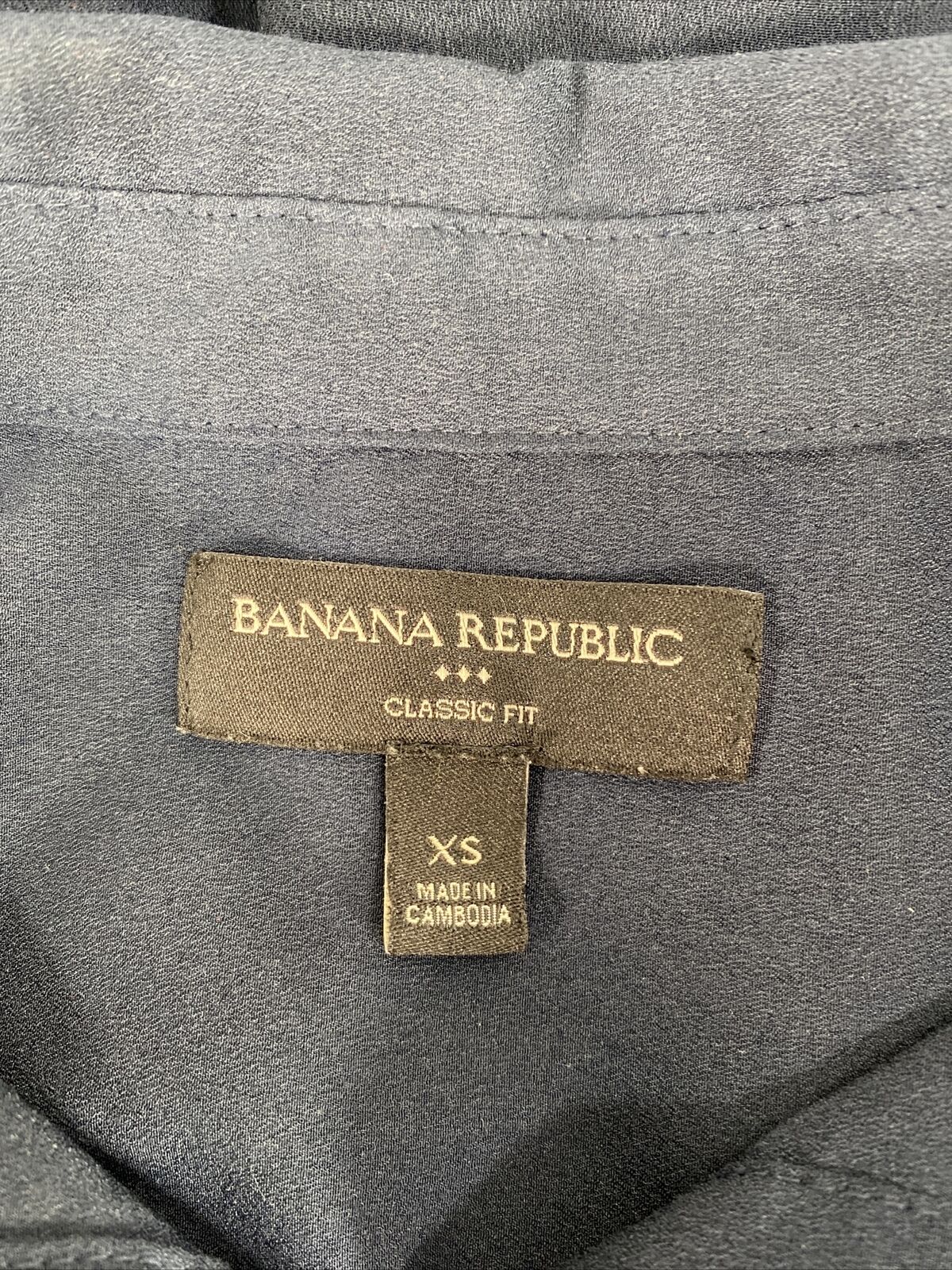 Banana Republic Women's Navy Blue Classic Fit Button Up Blouse Top - XS