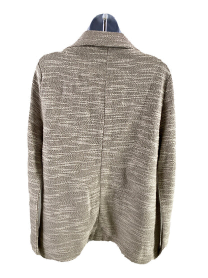 Topshop Women's White/Gray Open Long Sleeve Sweater Blazer Jacket - 6