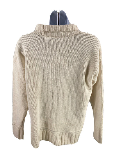 NEW LOFT Women's White Knit Turtle Neck Long Sleeve Sweater - S Petite