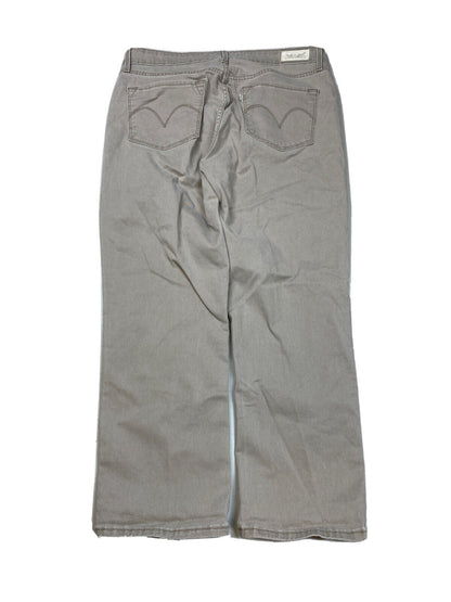 Levis Women's Beige Mid Rise Cropped Skinny Khaki Pants - 12