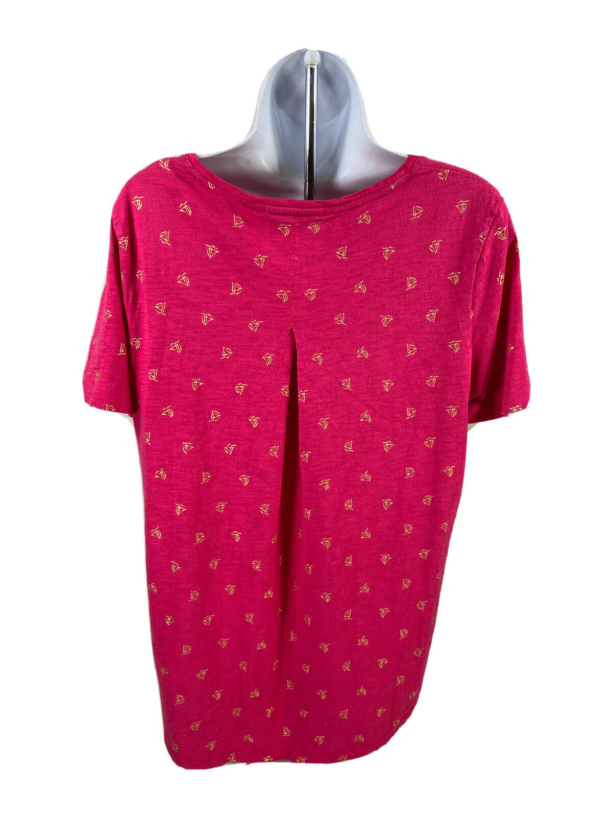 Chico's Women's Pink Sailboat Graphic Short Sleeve T-Shirt - 1 (US M)
