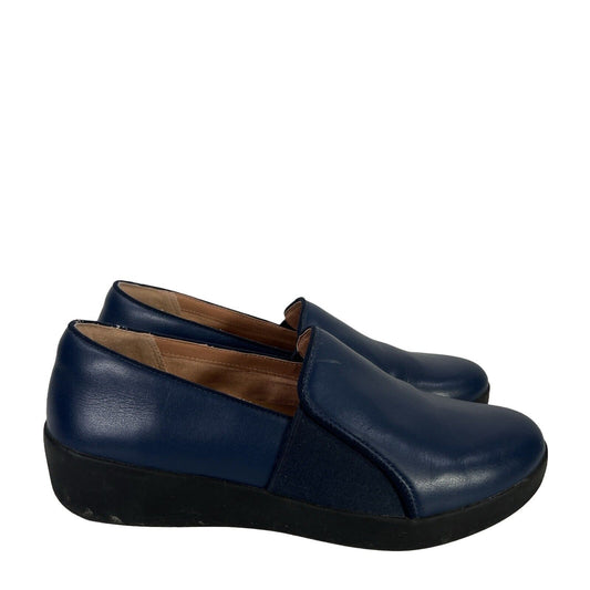 Fitflop Women's Blue Leather Colette Clogs Shoes - 8.5