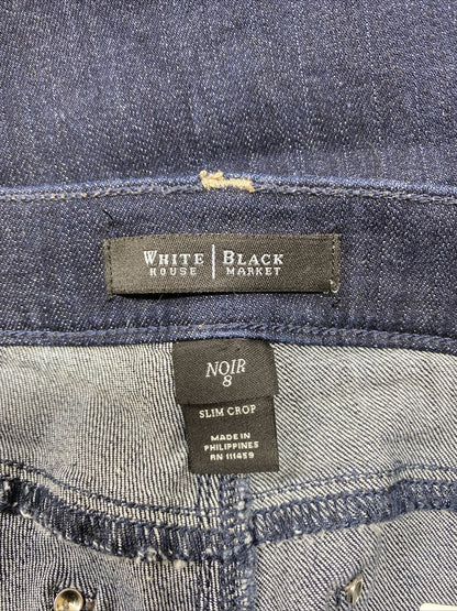 White House Black Market Women's Dark Wash Noir Slim Crop Jeans - 8