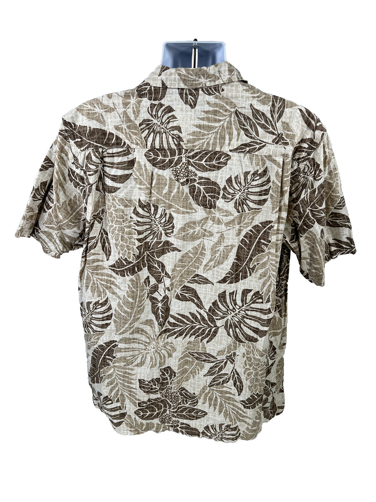 Columbia Men's Brown Hawaiian Print Short Sleeve Button Up Shirt - L