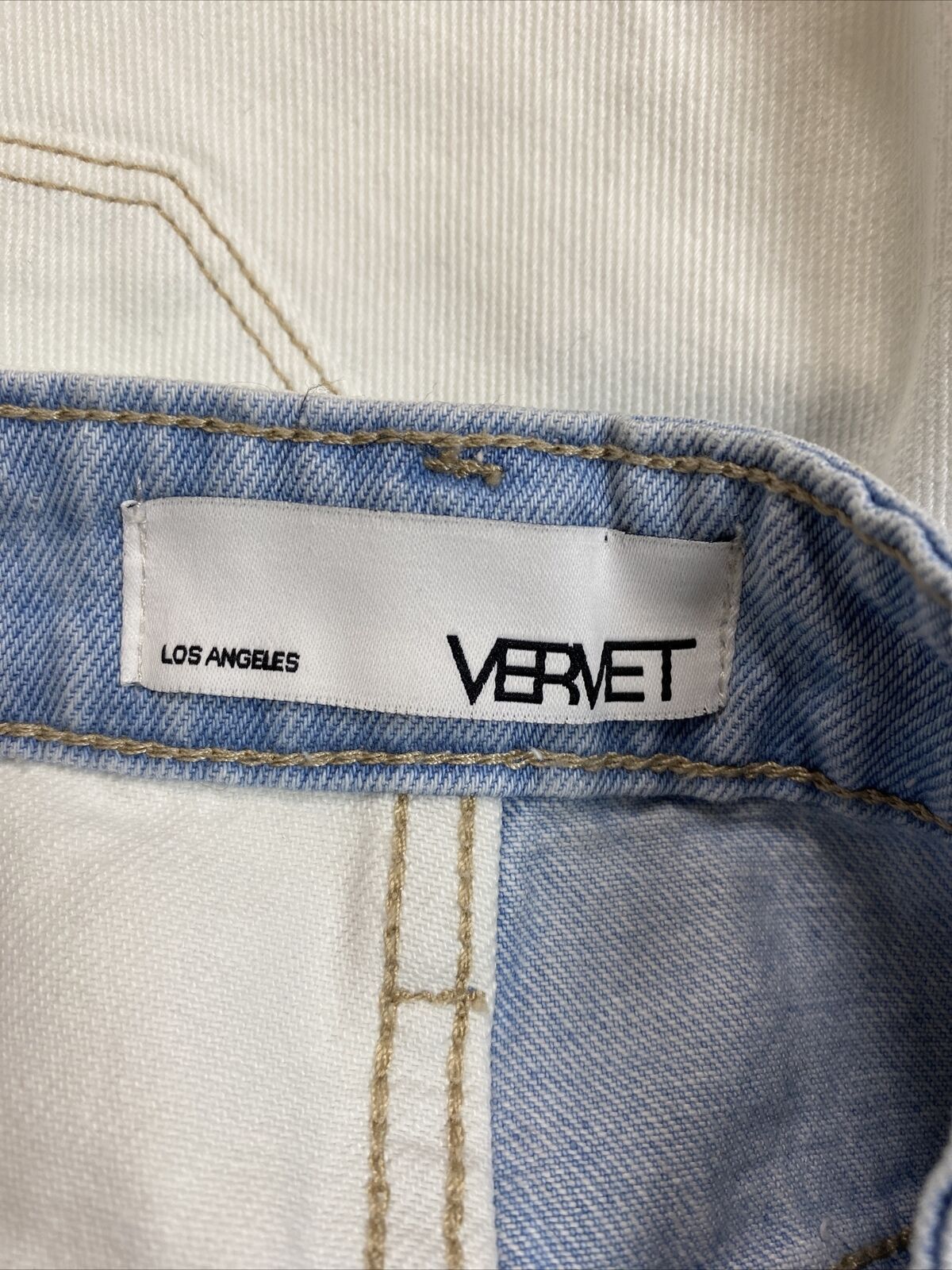 NEW Vervet Women's Colorblock Blue & White Denim Cutoff Shorts - XS