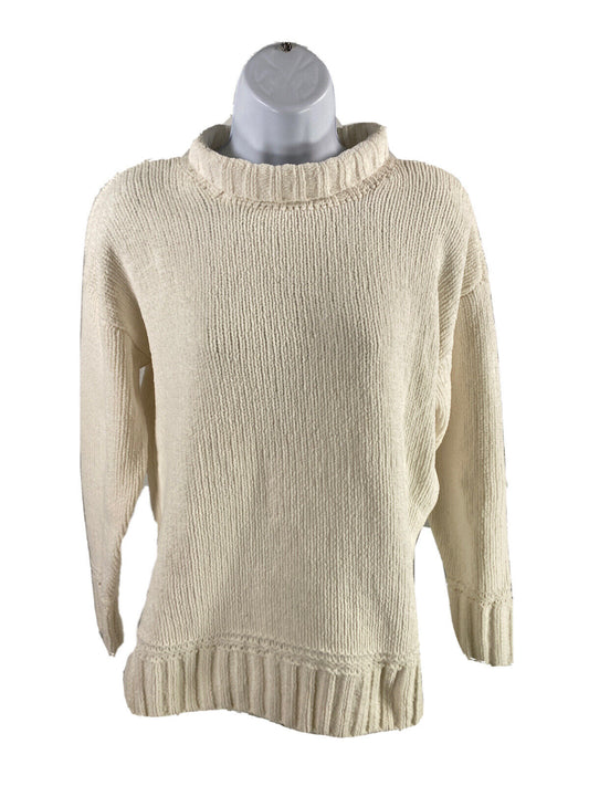 NEW LOFT Women's White Knit Turtle Neck Long Sleeve Sweater - S Petite