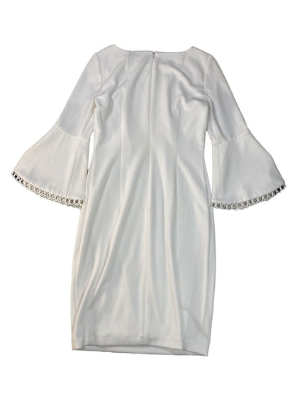 Calvin Klein Women's White Bell Sleeve Sheath Dress - 4