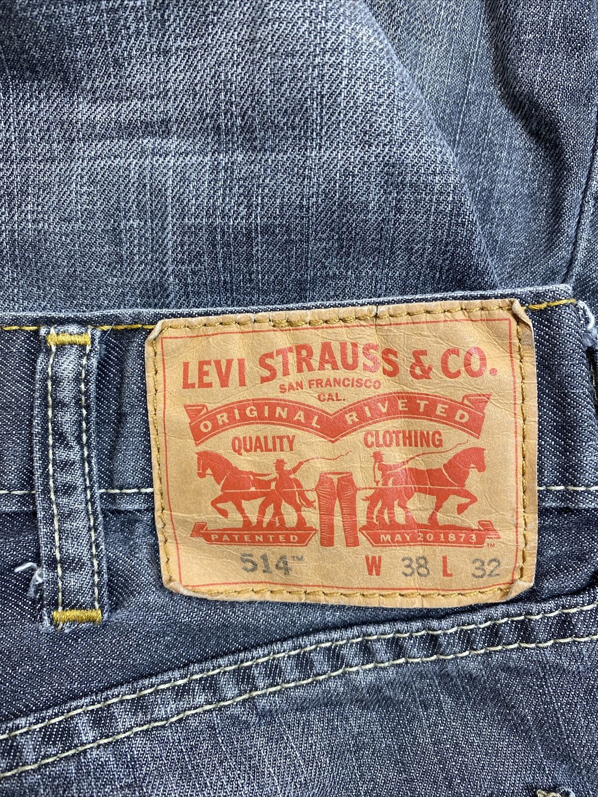 Levis Men's Gray 514 Slim Straight Denim Jeans - 38x32