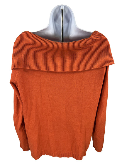 Chico's Suéter naranja de manga larga con cuello vuelto para mujer - 1/US M