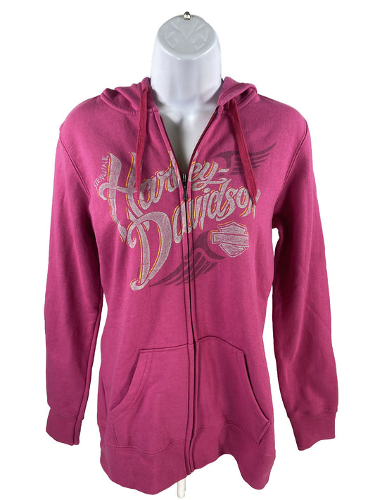 NEW Harley Davidson Women's Pink Brighton Mi Full Zip Sweatshirt - S