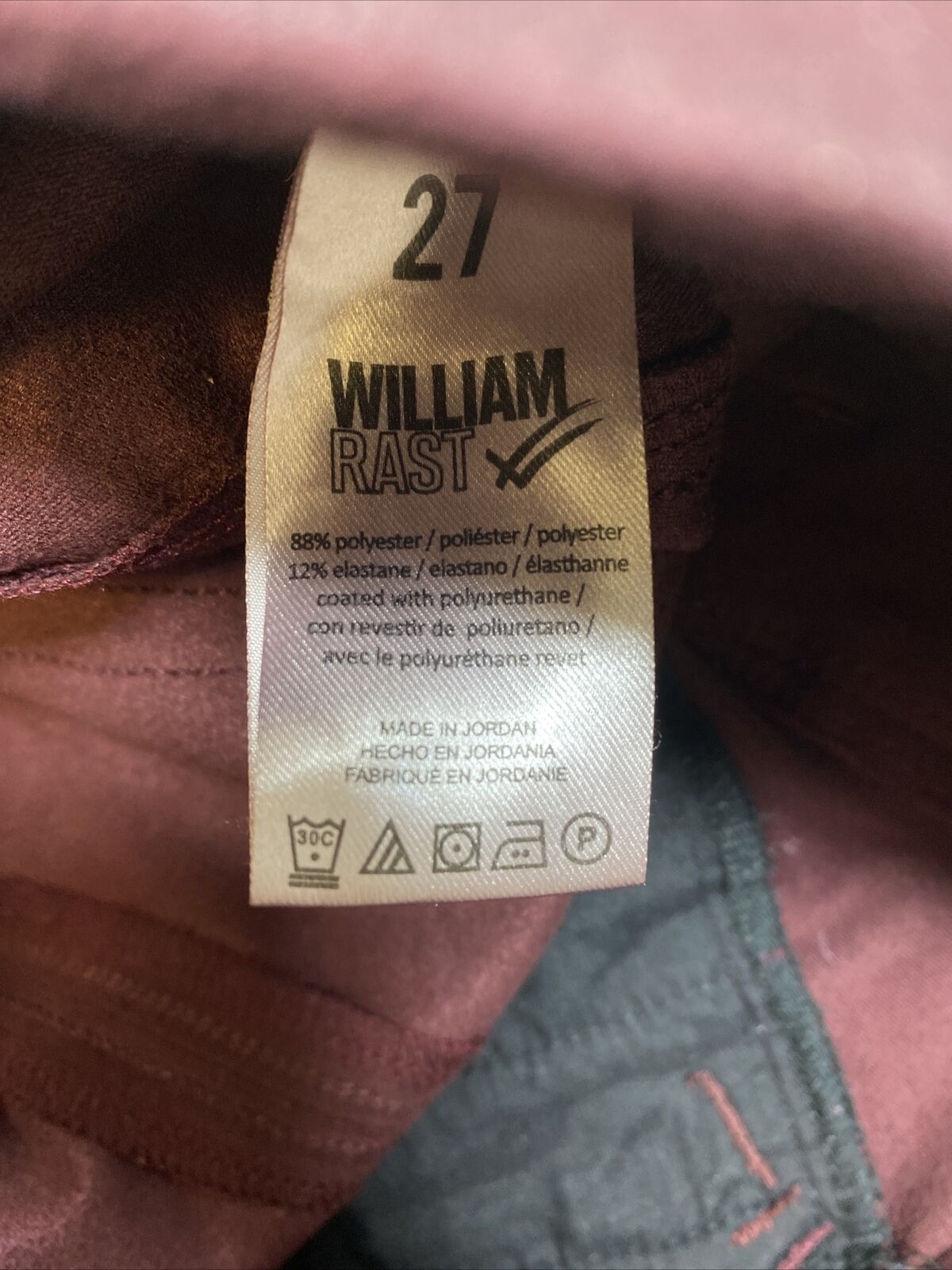 William Rast Women's Red Stretch Microfiber Skinny Jeans - 27 in
