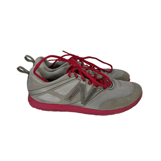 New Balance Women's Gray/Pink Minimus Lace Up Athletic Shoes - 8