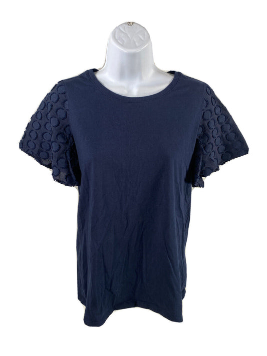 Ann Taylor Camiseta de manga corta texturizada azul para mujer - S