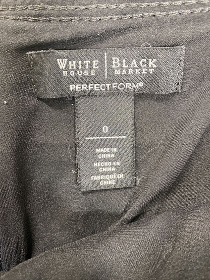 White House Black Market Women's Black Perfect Form Straight Skirt Sz 0