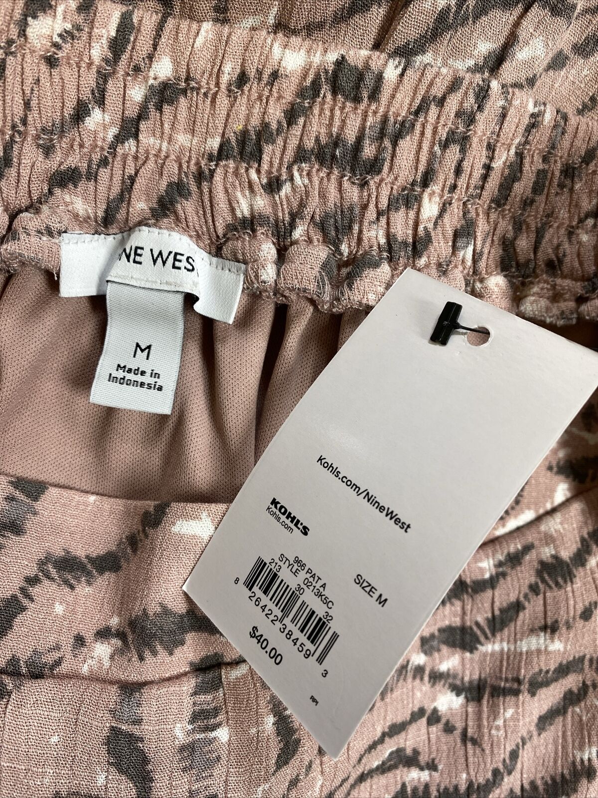 NUEVO Falda larga con abertura lateral rosa de Nine West para mujer - M