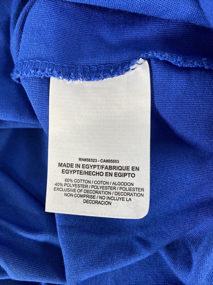 Nike Men's Blue Short Sleeve Graphic Dri-Fit Cotton Blend T-Shirt - XL