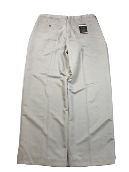 NEW Croft & Barrow Men's Beige Plain Front Dress Pants - 38X32
