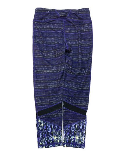 Gaiam Women's Purple Geometric Print Cropped Athletic Leggings Sz S