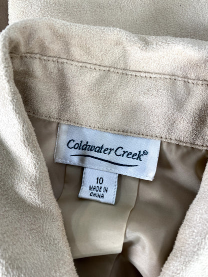 Coldwater Creek Women's Beige Lined Snap Button 3/4 Sleeve Jacket Sz 10