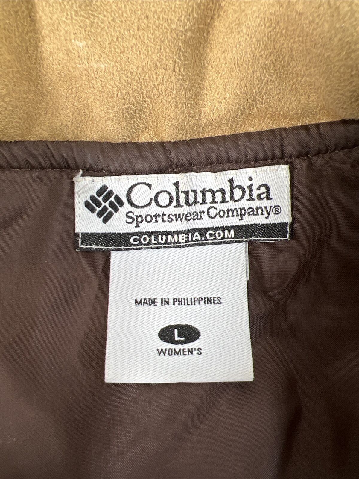Columbia Women's Beige Microfiber Full Zip Vest - L