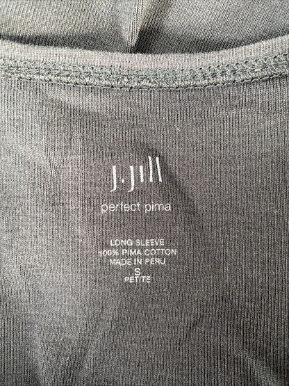 J.Jill Women's Black Perfect Pima Long Sleeve T-Shirt - S Petite