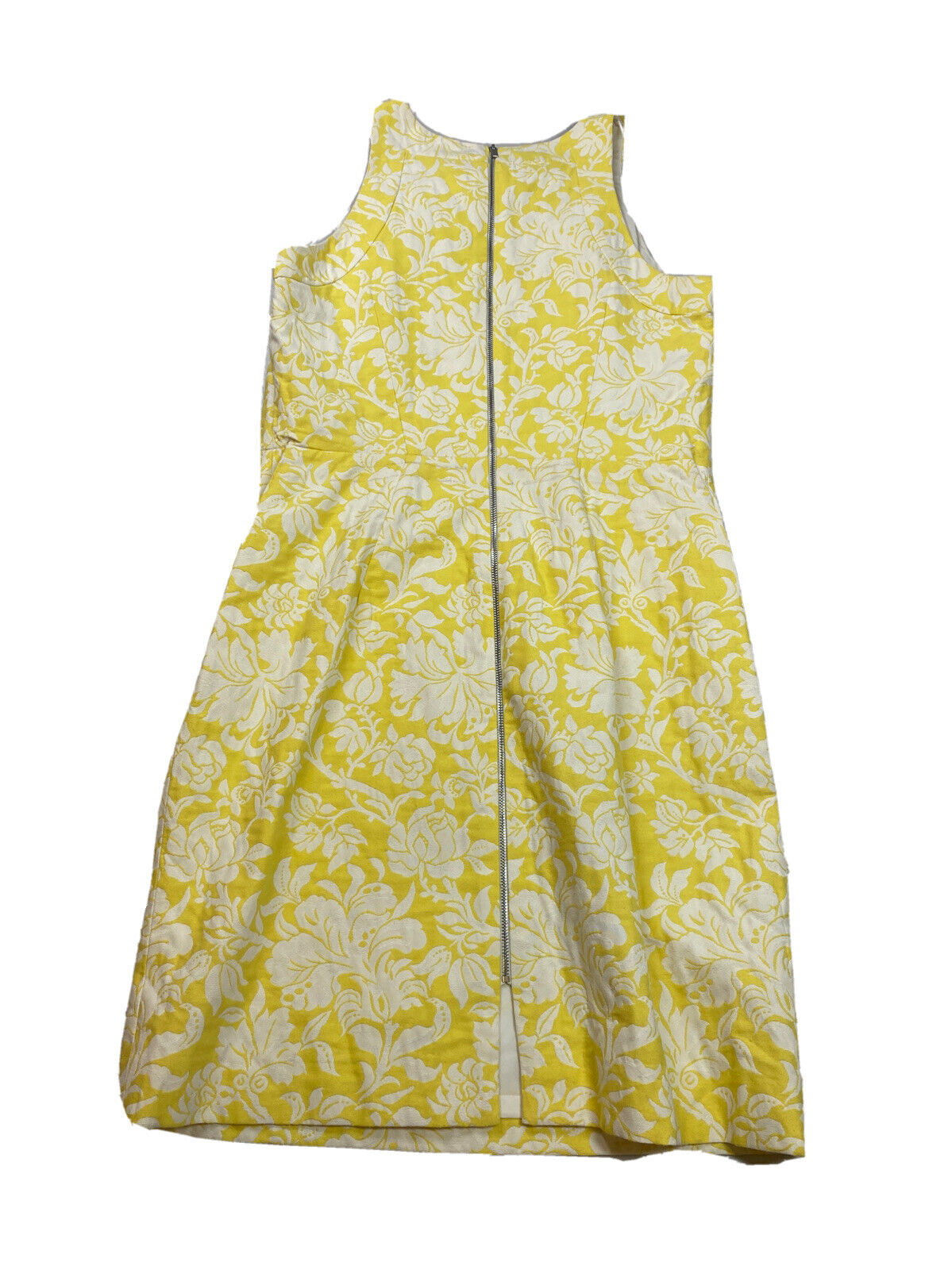 Ann Taylor Women's Yellow Sleeveless Floral Shift Dress - Petite 8P