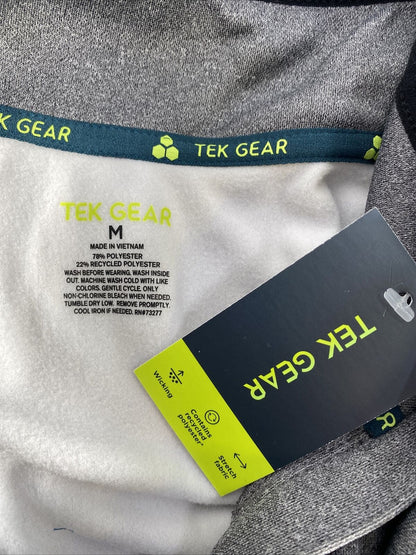 NUEVA sudadera tipo jersey con cremallera de 1/4 y forro polar gris de Tek Gear para hombre, talla M