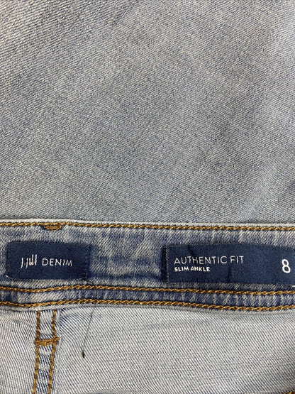 J.Jill Women's Light Wash Authentic Fit Slim Ankle Jeans - 8