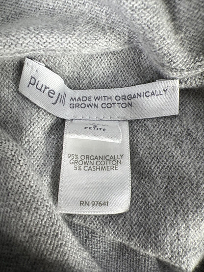 J. Jill Women's Gray Organic Cotton Oversize Sweatshirt - Petite S