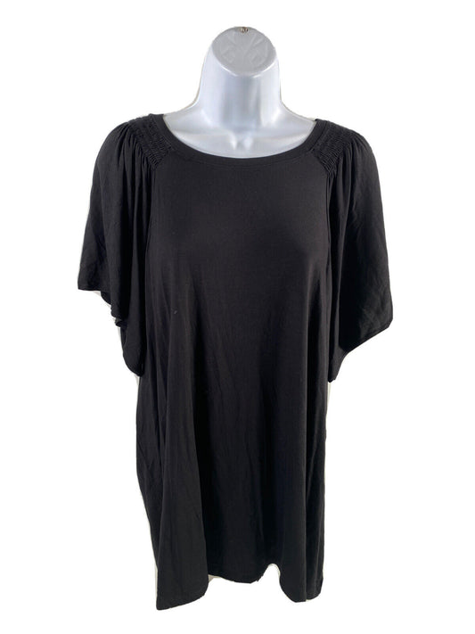 NEW Maurices Women's Black Short Sleeve Flowy T-Shirt Plus 1X
