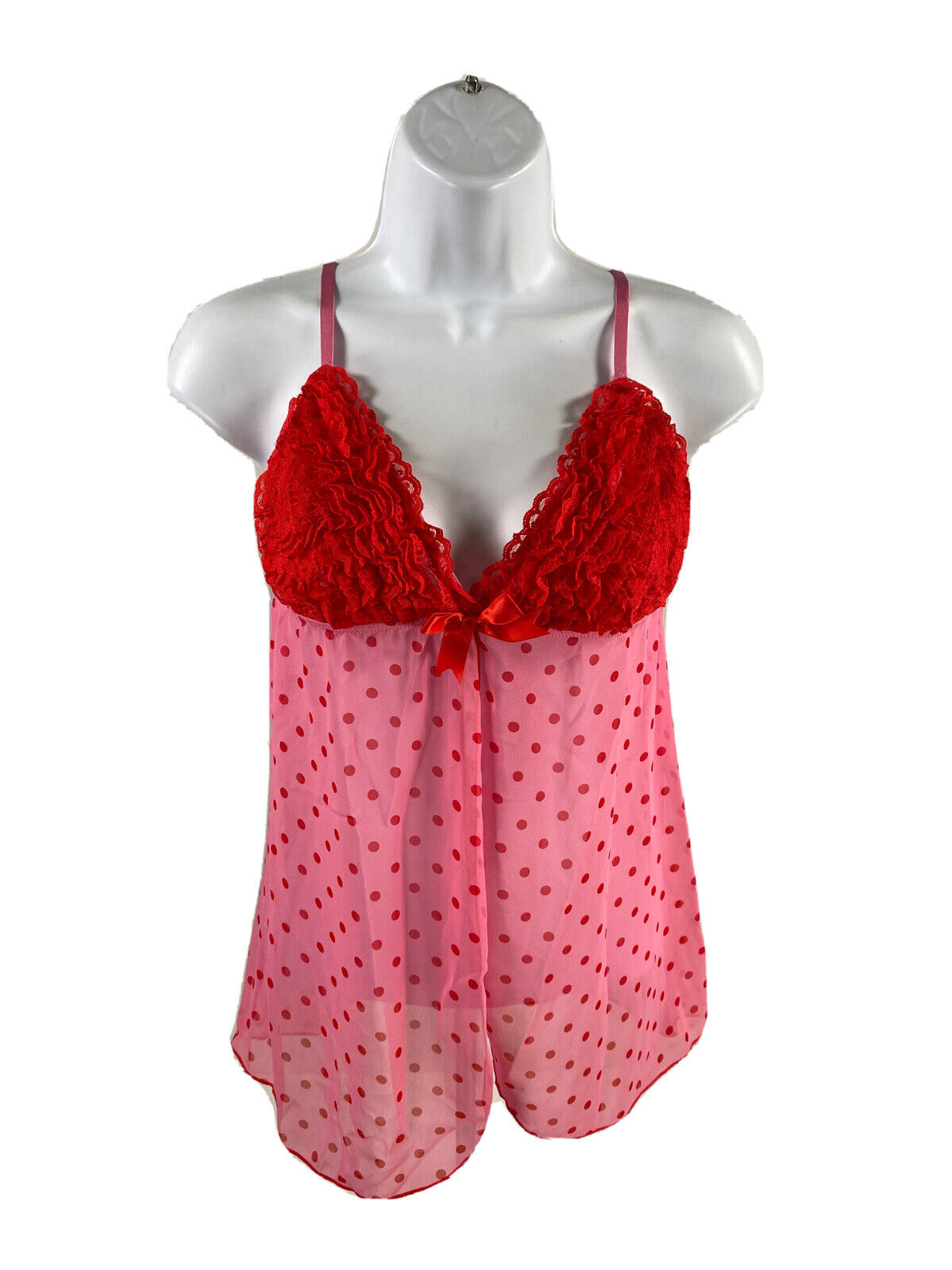 NUEVO Babydoll rosa/rojo para mujer Sexy Little Things de Victoria's Secret - 36B