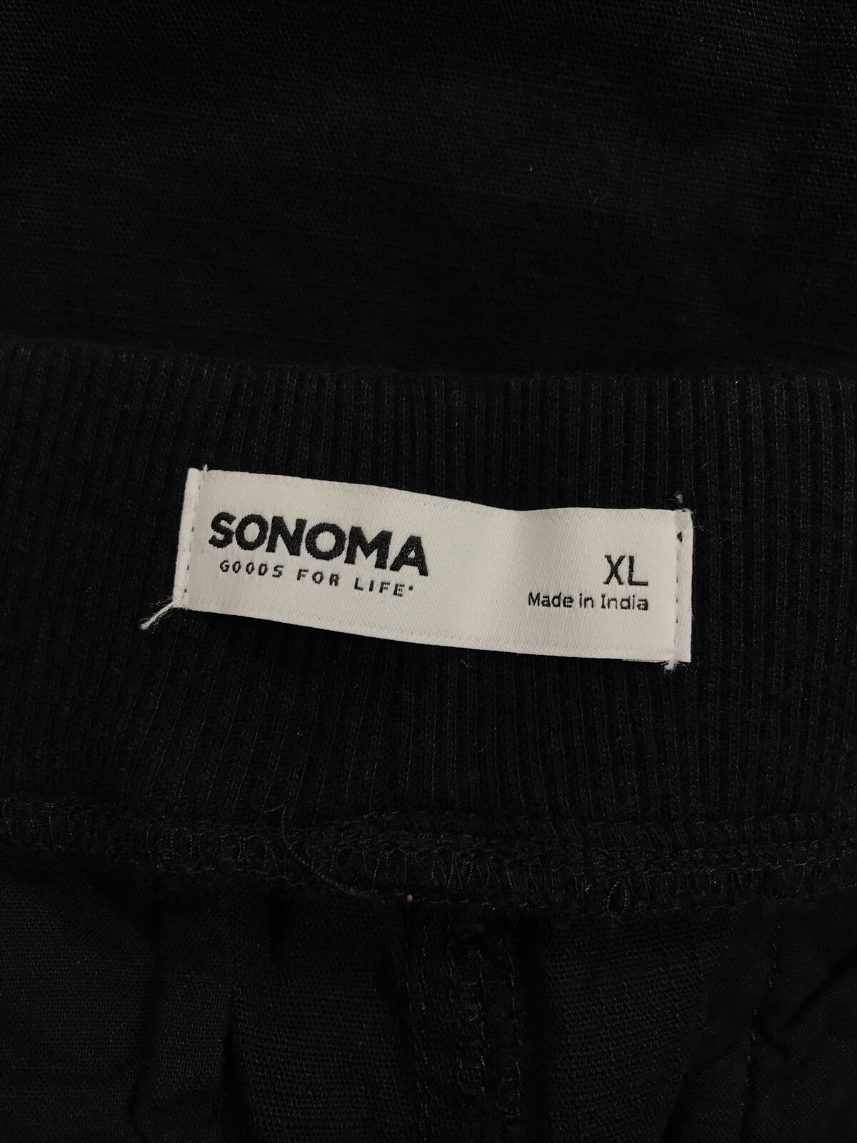 NEW Sonoma Women's Black Cotton Elastic Waist Cropped Pants - XL