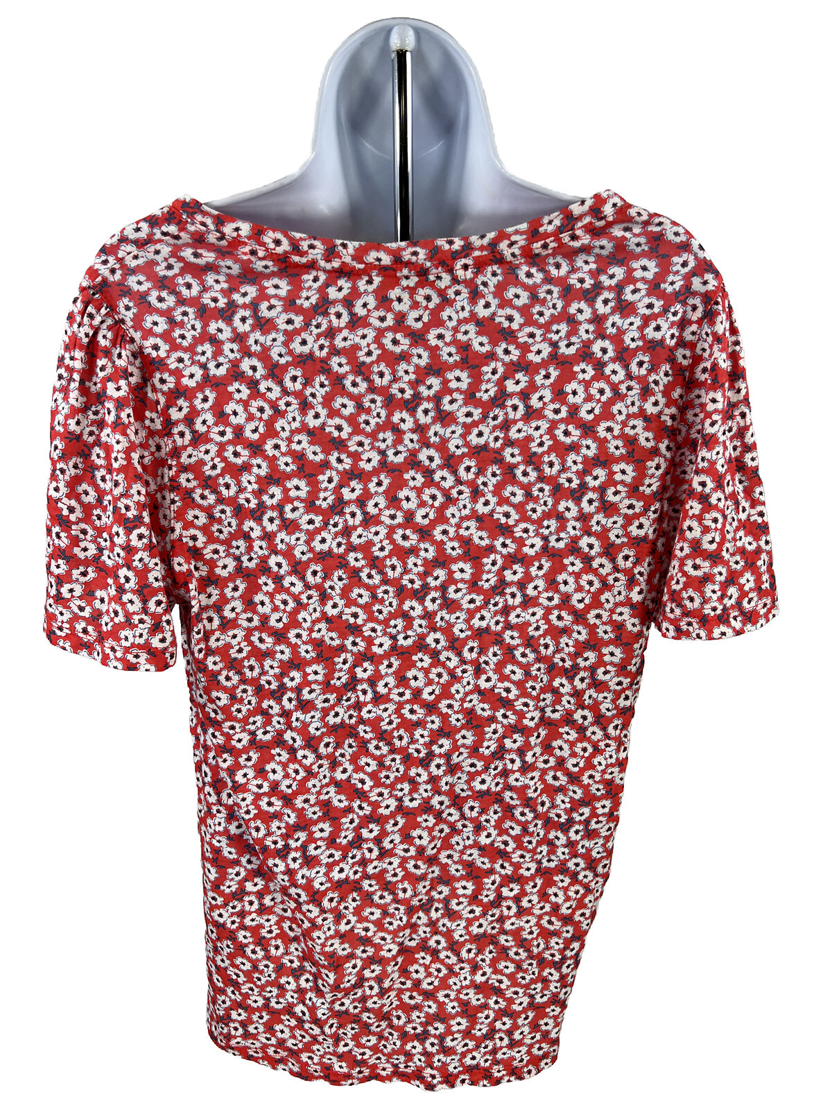 Lucky Brand Women's Red Floral Short Sleeve T-Shirt - M