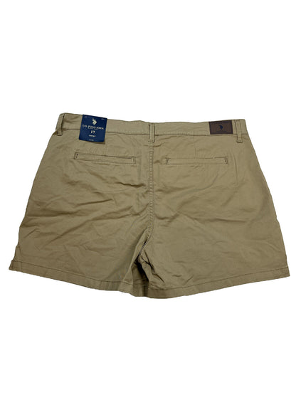 NEW US POLO ASSN Women's Brown Chino Shorts - 17