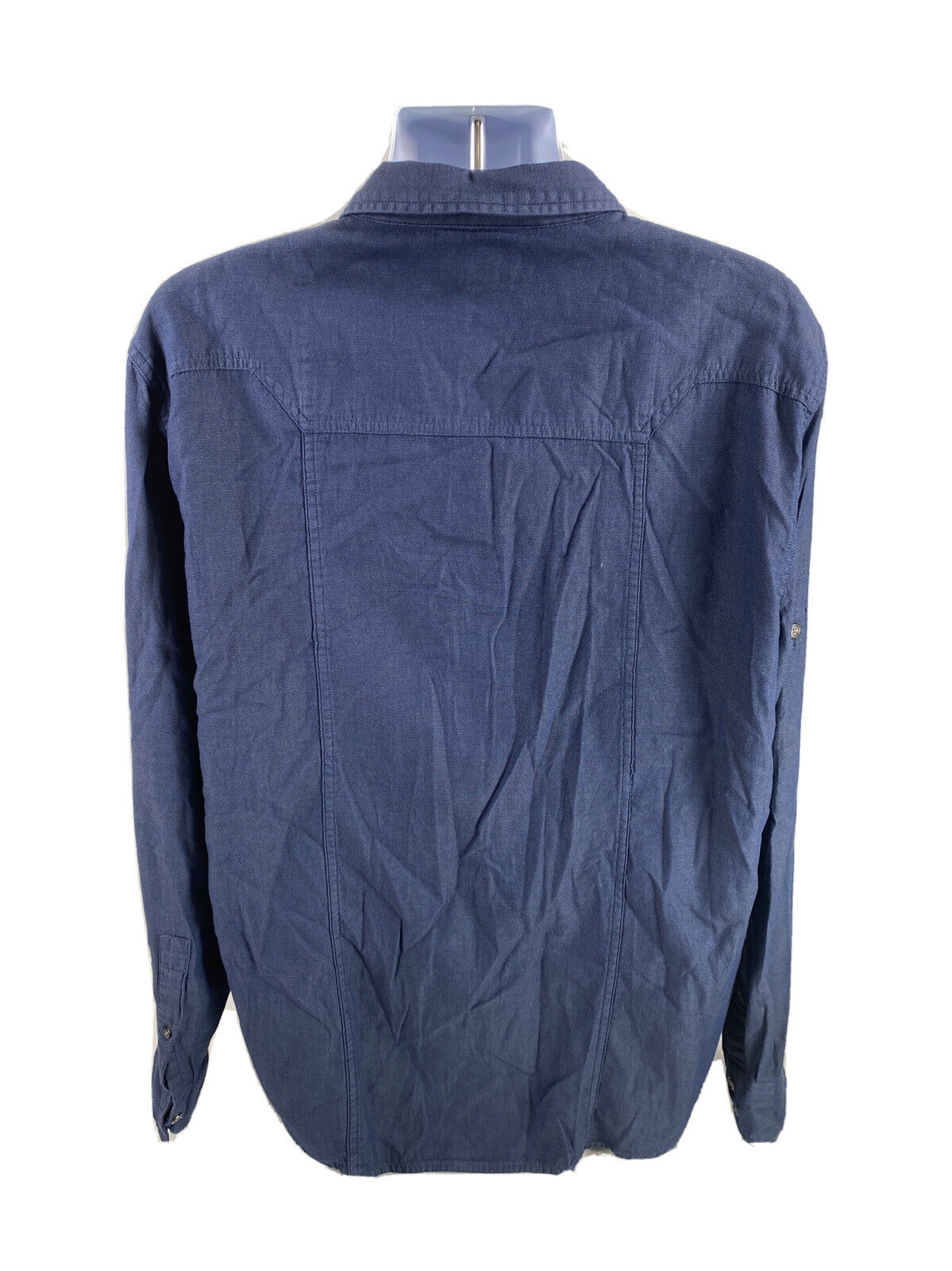 Rock &amp; Republic Camisa casual con botones de manga larga azul marino para hombre - XXL
