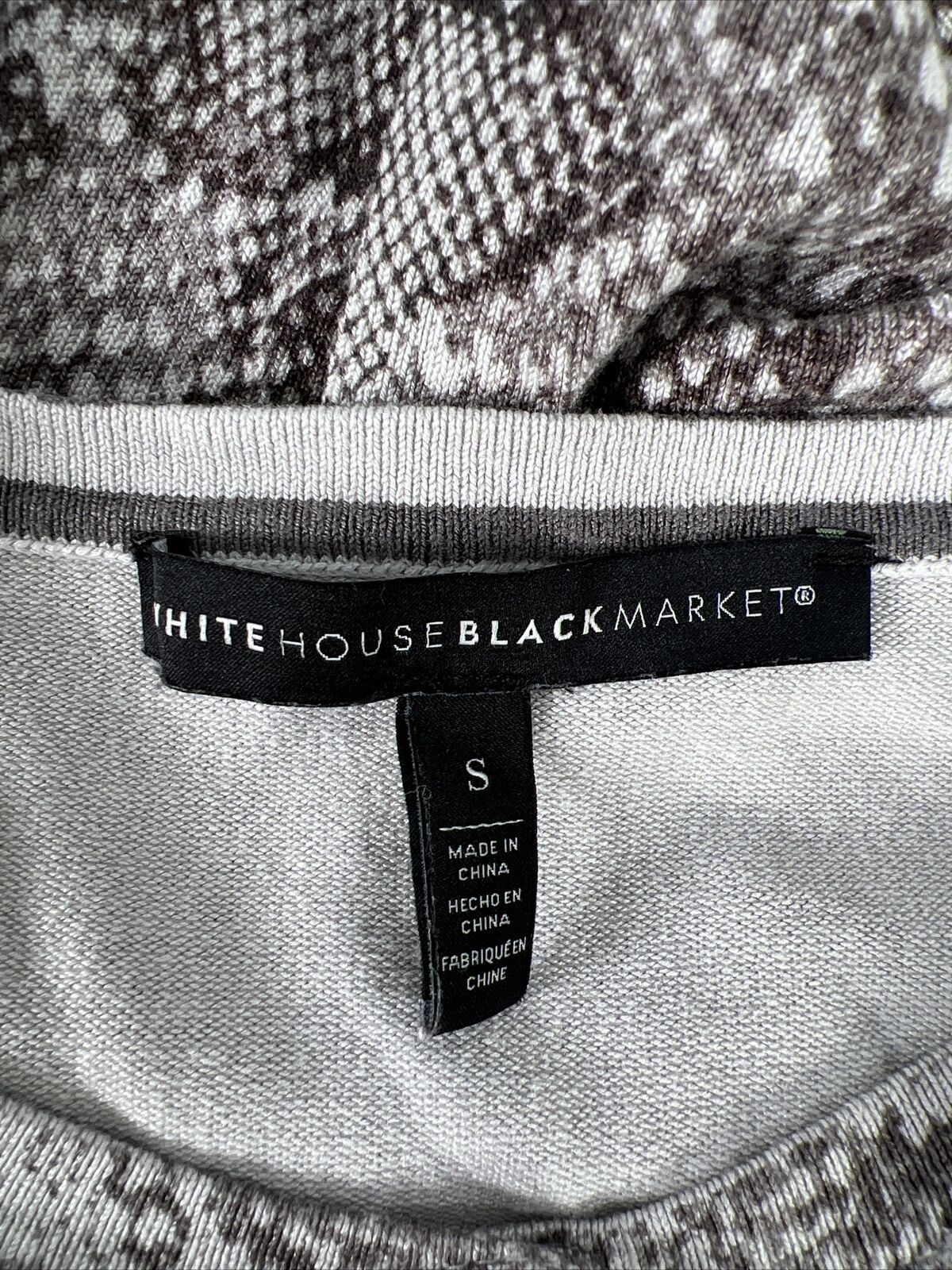 White House Black Market Cárdigan gris con botones a presión para mujer - S