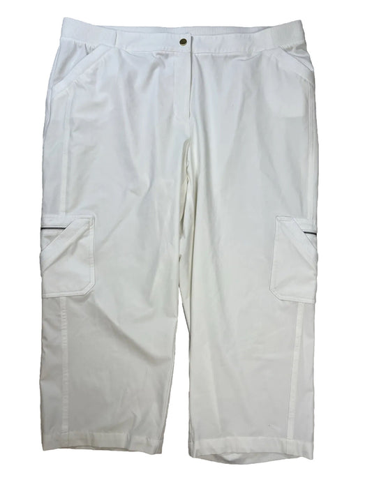 Zenergy by Chico's Women's White Lightweight Neema Cropped Pants - 3/16