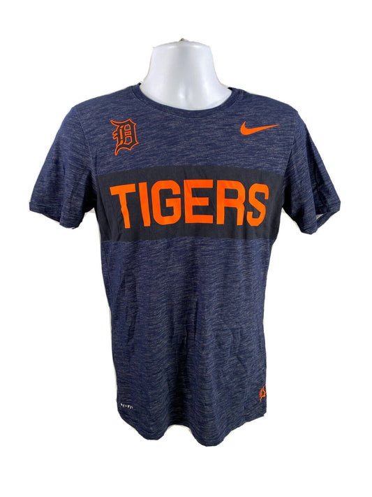 Nike Mens Blue/Orange Detroit Tigers Athletic Cut Short Sleeve T-Shirt -S