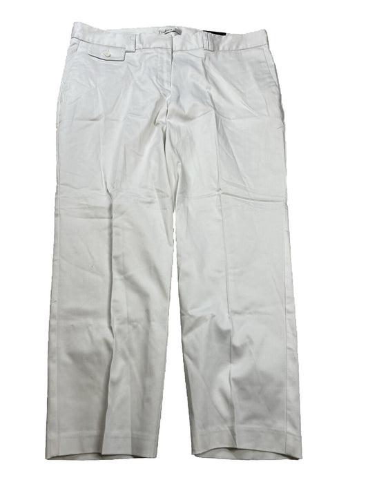 NEW Van Heusen Women's White Saten Capri Pants - 12