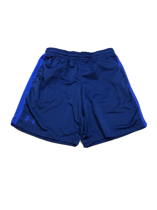 Under Armour Pantalones cortos deportivos HeatGear azules para hombre con bolsillos - L