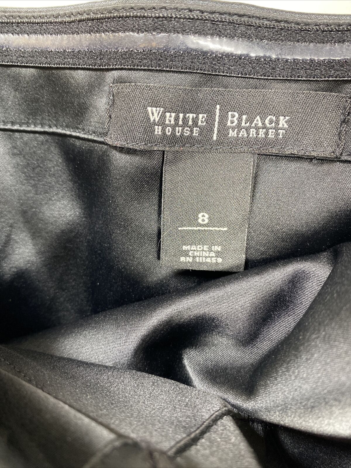 White House Black Market Women's Black Tiered Strapless Dress - 8