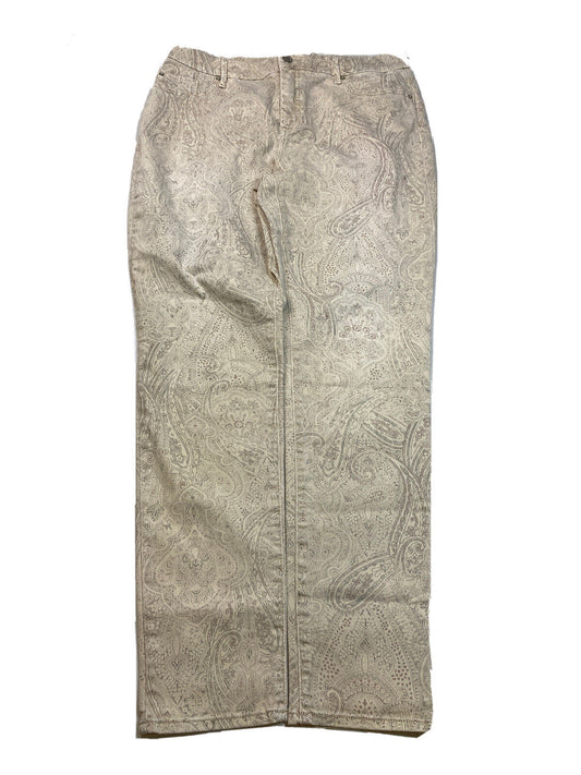 J. Jill Jeans ajustados elásticos con estampado de cachemira beige para mujer-1.5 /US 10
