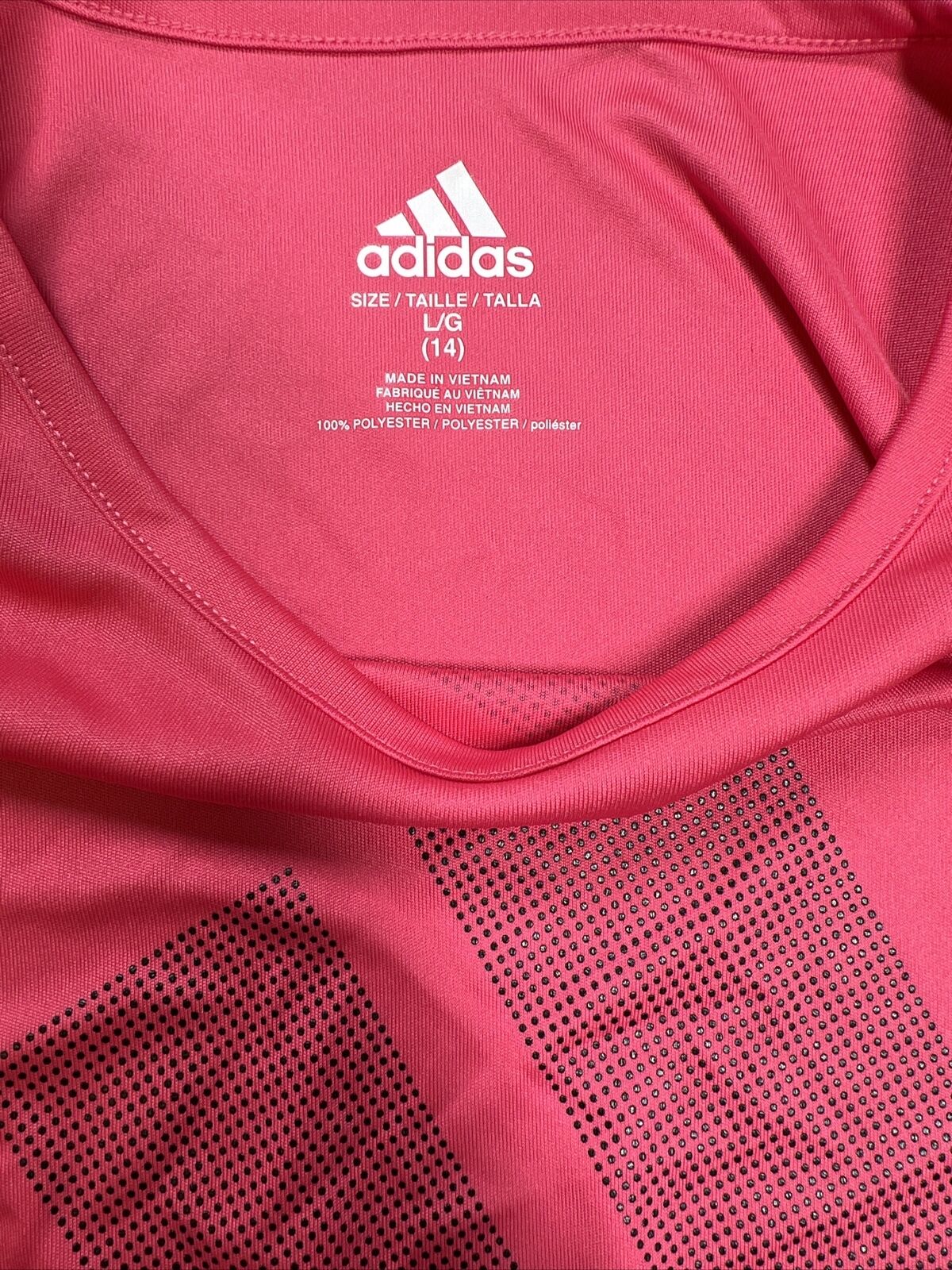 NEW adidas Girls Kids Short Sleeve Athletic Shirt - L 14