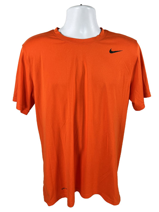 Nike Men's Orange Dri-Fit Short Sleeve Athletic Shirt - L
