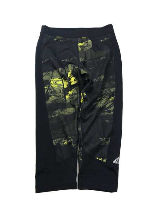 NEW adidas Women's Green Camouflage Cropped Techfit Leggings Sz S
