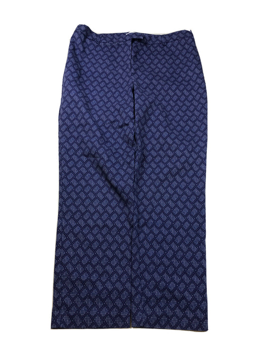 Chico's Women's Blue Printed Straight Leg Dress Pants - 2 (US 12)