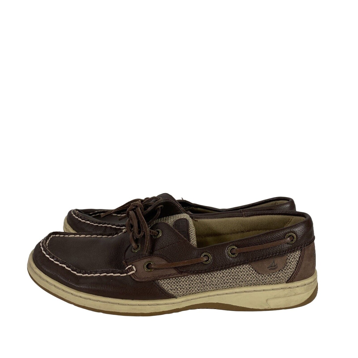 Sperry Women's Brown Leather Lace Up Boat Shoes - 9 M