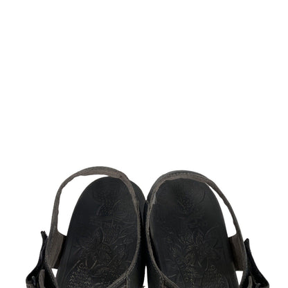 Dansko Women's Black/Gray Open Toe Natural Arch Sandals - 40 (US 9.5/10)