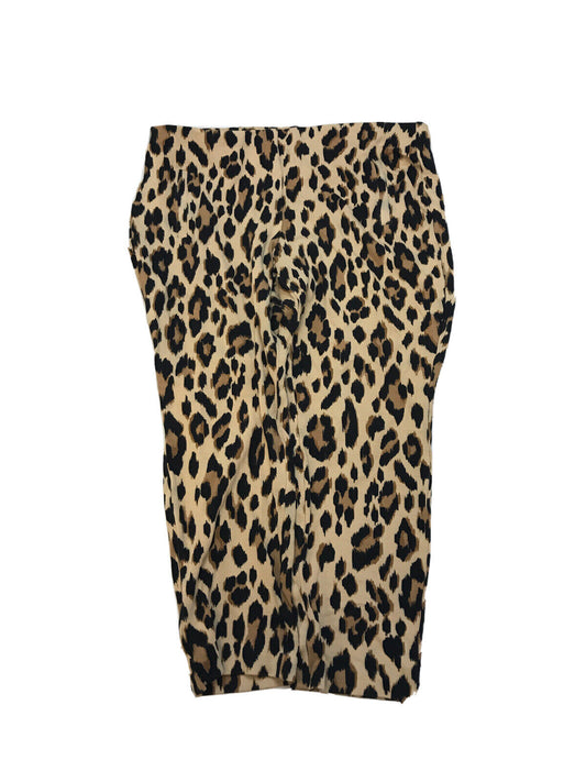 Chico's Pantalones tobilleros con estampado de leopardo marrón para mujer Petite 2/US 12